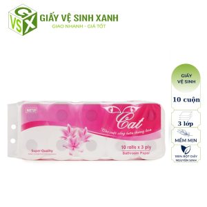 Giấy vệ sinh Cat 10 cuộn 3 lớp