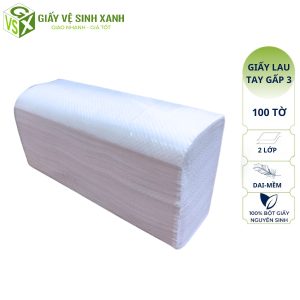 giấy lau tay 100 tờ gấp 3 2 lớp