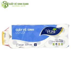 giấy vệ sinh posy 10 cuộn 3 lớp có lõi