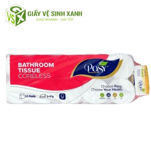 giấy vệ sinh posy 10 cuộn 3 lớp không lõi