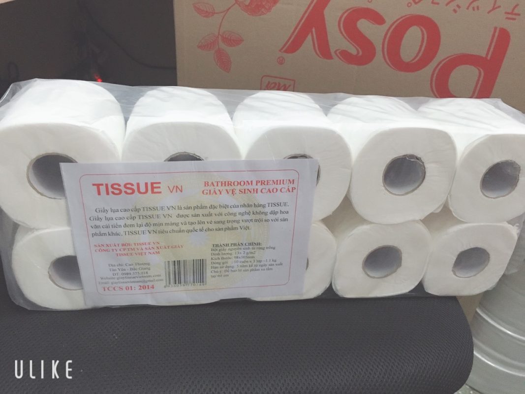Giấy vệ sinh Tisue 10 cuộn 3 lớp cho khách sạn