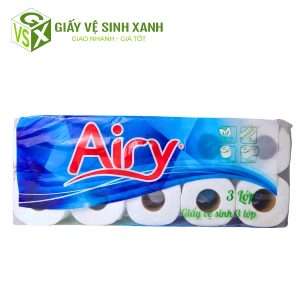giấy vệ sinh airy 10 cuộn 3 lớp có lõi