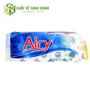 giấy vệ sinh airy 10 cuộn 3 lớp có lõi