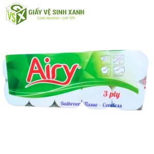 giấy vệ sinh Airy 10 cuộn 3 lớp không lõi