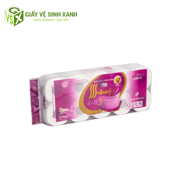 giấy vệ sinh Hà Nội Silk 3 lớp tím