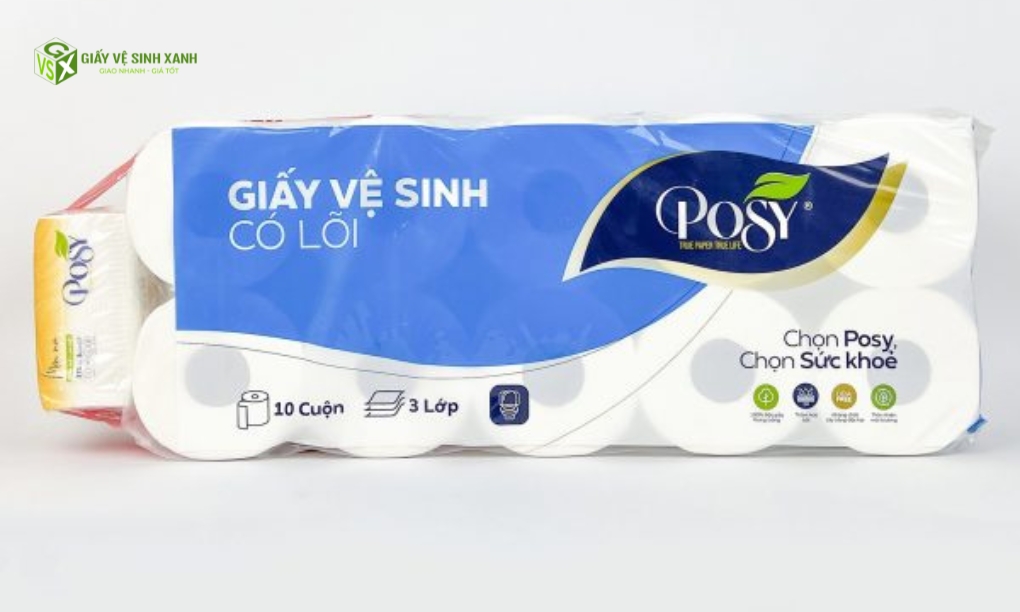 Giấy vệ sinh Posy 10 cuộn 3 lớp