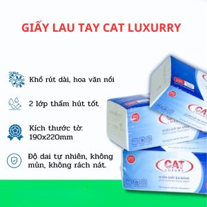 giấy lau tay cat luxurry 100 tờ 2 lớp