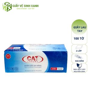 giấy lau tay cat luxurry 100 tờ 2 lớp