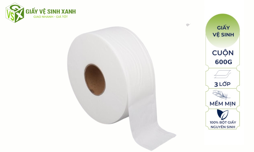 giấy vệ sinh cuộn lớn 600g