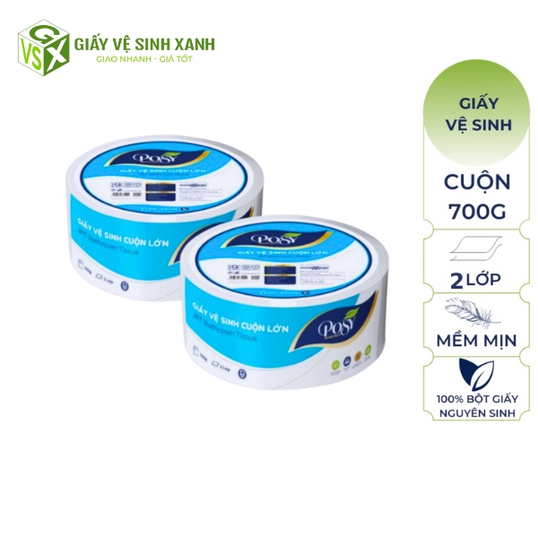 Giấy vệ sinh cuộn lớn Posy 700g 2 lớp