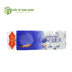 Giấy vệ sinh Corelex 50m 10 cuộn không lõi tặng 2 cuộn