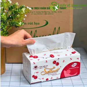 Khăn giấy rút Silkwell 280 tờ 2 lớp lụa - Giấy ăn Cherry chính hãng