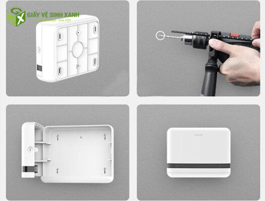 Cách lắp đặt hộp đựng giấy lau tay trong nhà vệ sinh